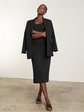 Everlane Black Ribbed Midi Dress